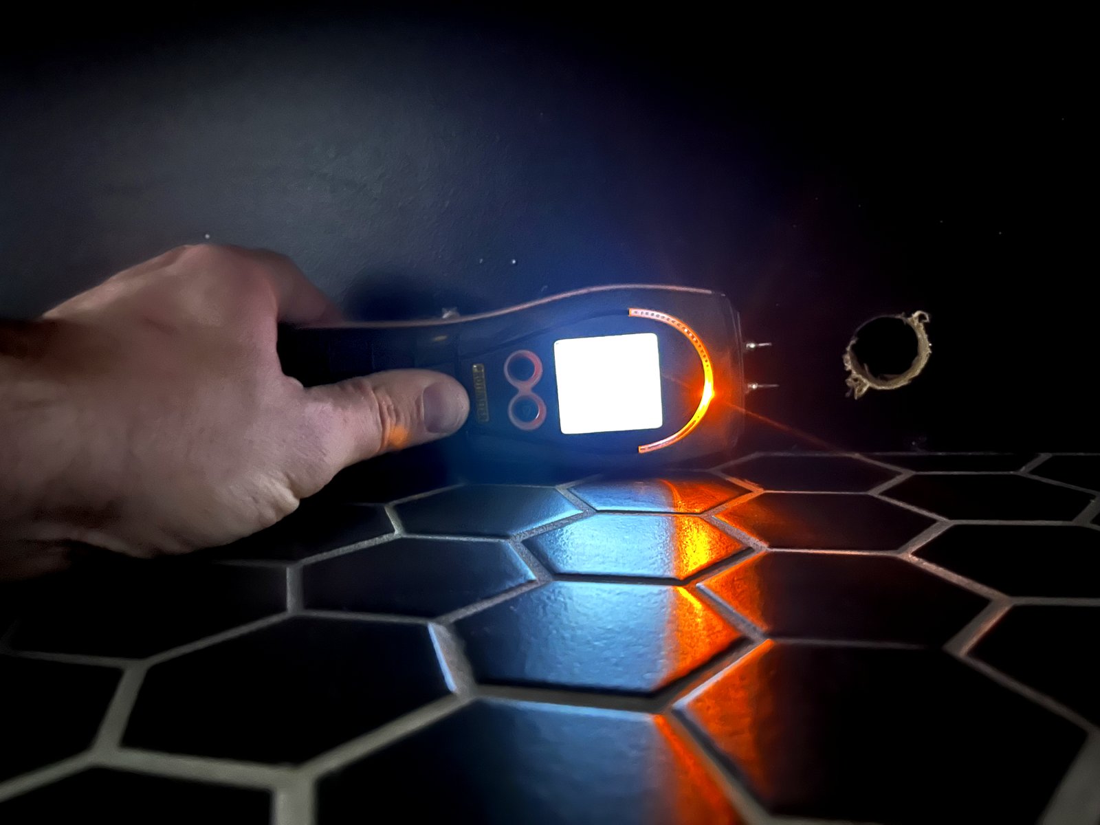 Moisture detection beneath bathroom tile — Grand Rapids, MI